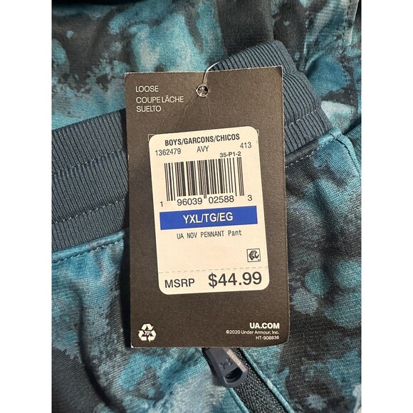 Under Armour Youth Pennant Pants in Teal Tie Dye Pattern Size XL NWT!!! - Picture 5 of 7